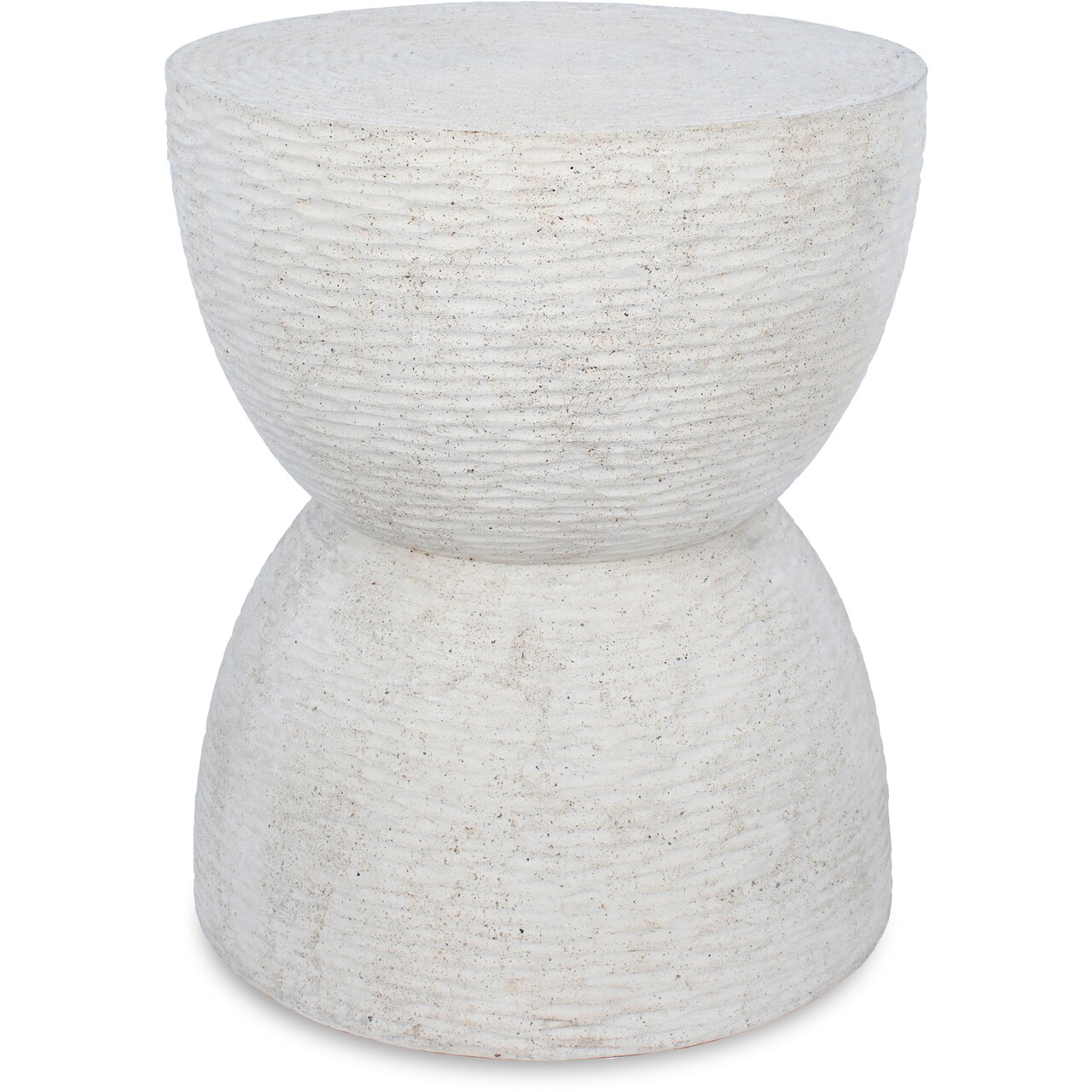 Signature Home Collection Textured Hourglass Side Table - 18" - White